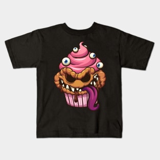 Cupcake halloween monster Kids T-Shirt